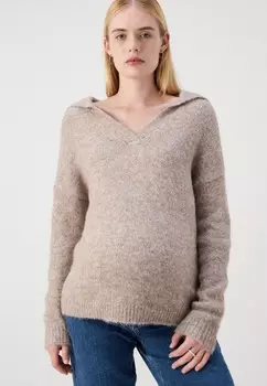 Джемпер OLMMAGGIE LIFE SPLIT NECK ONLY MATERNITY, коричневый