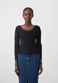Джемпер ONLEMMA V NECK PEARL ONLY, черный