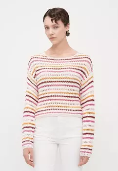 Джемпер ONLGEENA SHORT STRIPE BOATNECK ONLY Tall, кремовый
