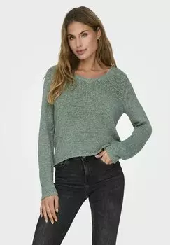 Джемпер ONLGEENA V NECK ONLY, зеленый