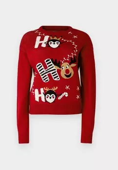 Джемпер ONLXMAS BALLOON O NECK BOX ONLY, темно-красный