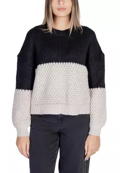 Джемпер ONLY двухцветный, черный/белый