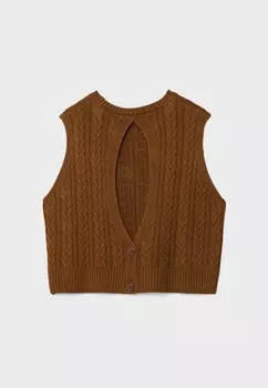 Джемпер OPEN BACK Stradivarius, коричневый