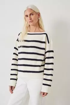 Джемпер открытой вязки Aubrey в рубчик Hush, белый