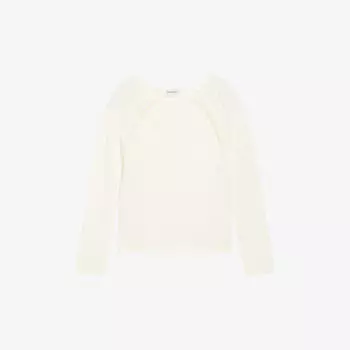 Джемпер открытой вязки из смесового хлопка Claudie Pierlot, цвет naturels