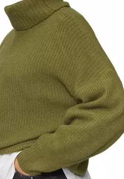 Джемпер OVERSIZED MIT ROLLKRAGEN s.Oliver, темно-зеленый