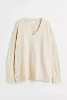 Джемпер оверсайз H&M, бежевый