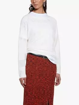 Джемпер оверсайз с вырезом лодочкой SISLEY, кремовый