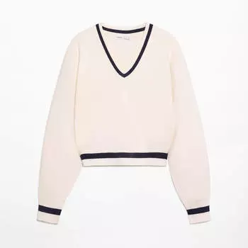Джемпер Oysho V-neck Knit, бежевый