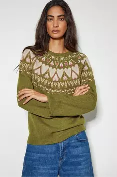 Джемпер Paula с сердечком Monsoon, зеленый