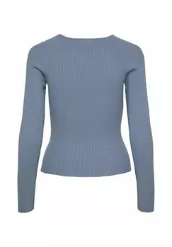 Джемпер PCKALU SQUARE NECK Pieces, сине-серый