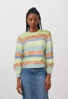 Джемпер PCMALINA O NECK Pieces, зеленый