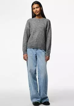 Джемпер PCSILAH Pieces, темно-серый
