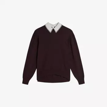 Джемпер Penniii с контрастным воротником, украшенным бисером Ted Baker, коричневый