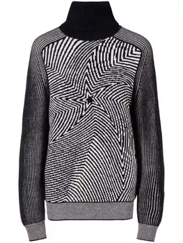 Джемпер Perfect Moment с волнистым узором и звездами, черный