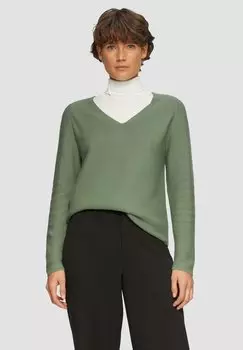 Джемпер PFLEGELEICHTER AUS MIT V-AUSSCHNITT s.Oliver, зеленый
