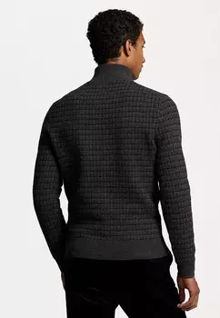 Джемпер PLAID WOOL QUARTER ZIP SWEATER Polo Ralph Lauren, антрацит
