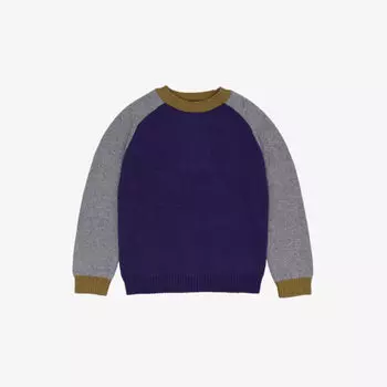 Джемпер Poa контрастного цвета из смесового хлопка 3-12 лет Caramel, синий