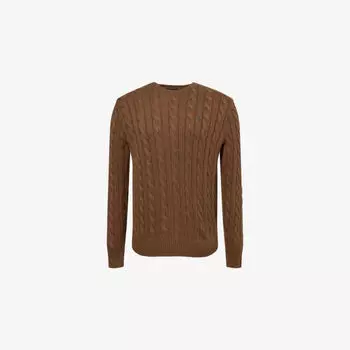 Джемпер Polo Ralph Lauren из хлопка с круглым вырезом, коричневый