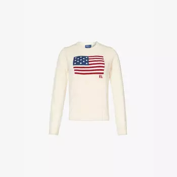 Джемпер Polo Ralph Lauren с интарсией в виде американского флага, бежевый