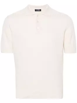 Джемпер-поло рельефной вязки Barba, бежевый
