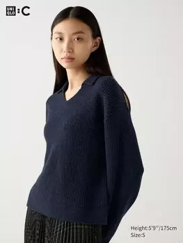 Джемпер поло Uniqlo, синий