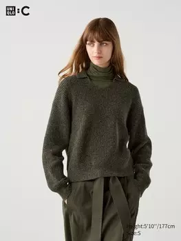 Джемпер поло Uniqlo, зеленый