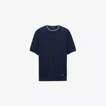 Джемпер Prada с коротким рукавом с аппликацией, синий