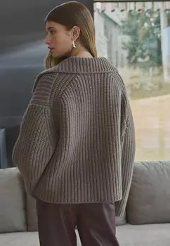 Джемпер PREMIUM CHUNKY OPEN COLLAR Next, светло-коричневый