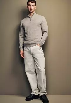 Джемпер PREMIUM ZIP NECK Next, бежевый