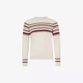 Джемпер прямого кроя Fair Isle из смесового кашемира Eleventy, белый