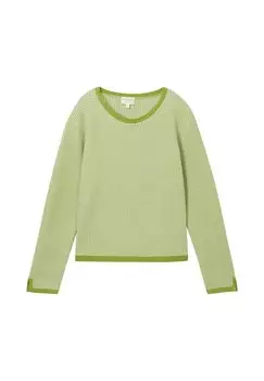 Джемпер PULLOVER MIT STRUKTUR TOM TAILOR, светло-зеленый