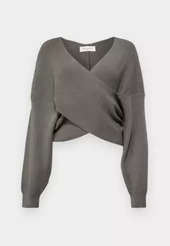 Джемпер RACHELLE WRAP PULLOVER MSCH Copenhagen, серый