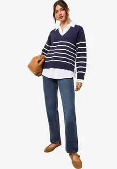 Джемпер REGULAR FIT - 2IN1 V-NECK Friends Like These, синий