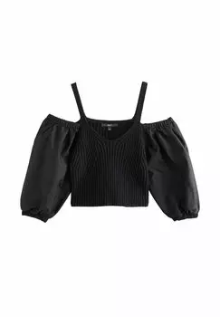 Джемпер REGULAR FIT COLD SHOULDER VOLUME SLEEVE Next, черный
