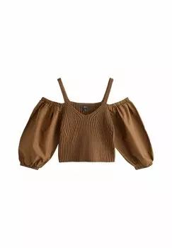 Джемпер REGULAR FIT COLD SHOULDER VOLUME SLEEVE Next, коричневый