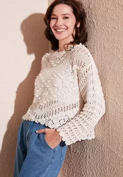 Джемпер REGULAR FIT LELA, кремовый