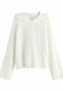 Джемпер Regular Fit - Lightweight Knitted Relaxed Hoodie - Hoodie Next, белый