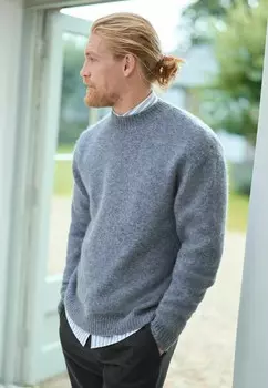 Джемпер REGULAR FIT SIGNATURE BRUSHED MIX CREW Next, синий