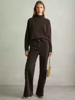 Джемпер Reiss Alicia Wool Cashmere Blend Funnel Neck, цвет chocolate