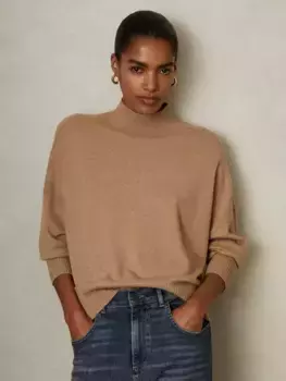 Джемпер Reiss Alicia Wool Cashmere Blend Funnel Neck, кэмел