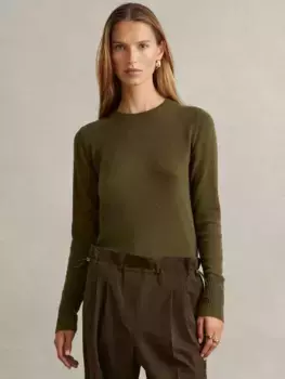 Джемпер Reiss Annie Wool Cashmere Blend Crew Neck, хаки