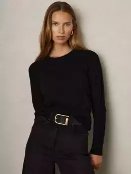 Джемпер Reiss Annie Wool Cashmere Blend Crew Neck, черный
