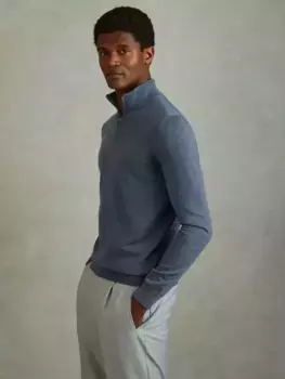 Джемпер Reiss Blackhall Wool Zip, цвет airforce blue