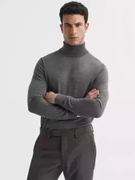 Джемпер Reiss Caine Merino Wool Roll Neck, цвет derby/grey/marl