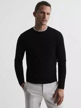 Джемпер мужской Reiss Wessex из шерсти мериноса, черный