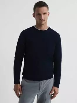 Джемпер Reiss Wessex из шерсти мериноса, темно-синий