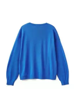Джемпер RELAXED FIT PLAIN WITH EDGES United Colors of Benetton, синий