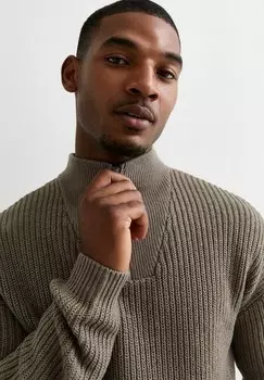 Джемпер RELAXED QUARTER ZIP TEXTURED New Look, оранжевый