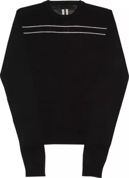 Джемпер Rick Owens Gethsemane Biker Round Neck In Sheer Wool Knit 'Black/Pearl', черный